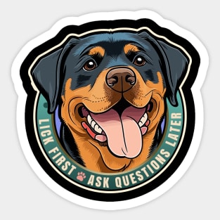 Lick First! Rottweiler Dog Design Sticker